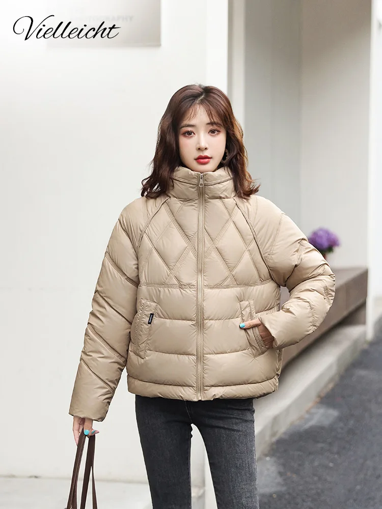 Vielleicht Stand Collar Women Autumn Winter Outwear Jacket Solid Sweet Casual Students Padded Jackets Women Winter Coat Clothes