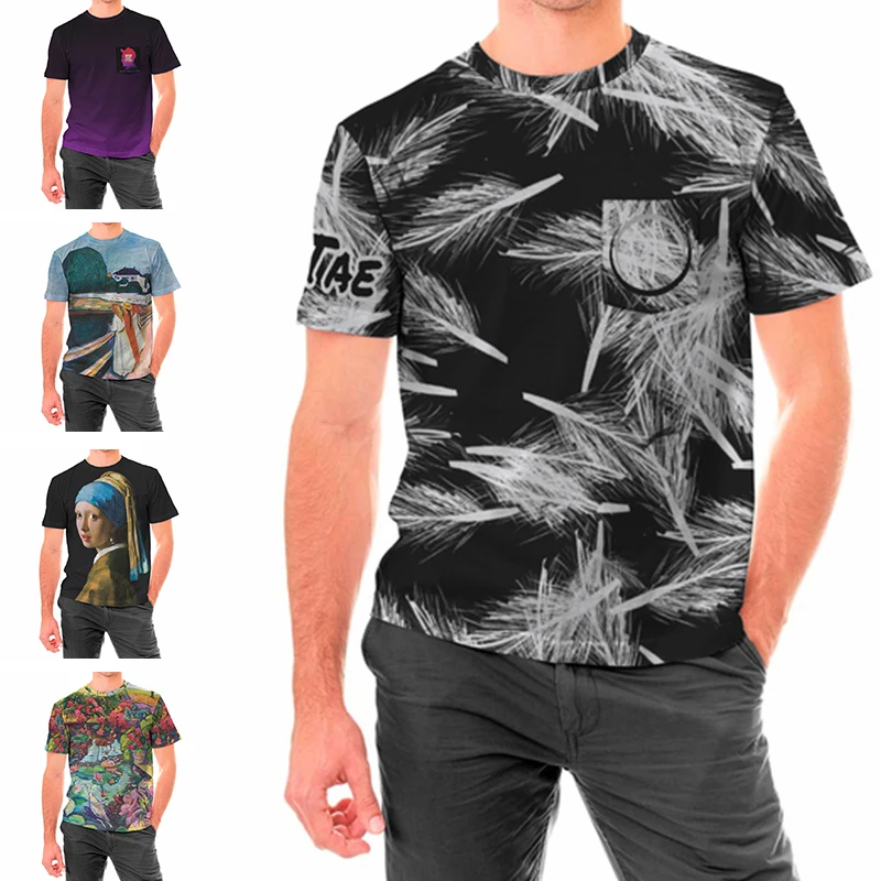 

2022 NEW Summer Boy Packet Tshirts 3D Print Funny Design Men's Casual Tee Short Sleeve Fashion Boy's Sports Shirts