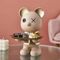 one piece resin statue for decoration home accessories living room bear sculpture storage tray modern art office bedroom decor
