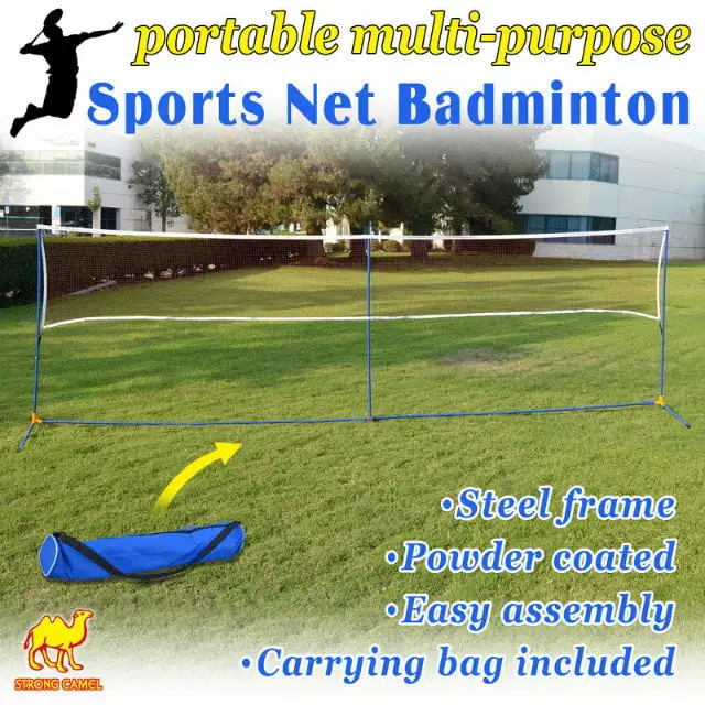 

Portable 3-IN-1 Training Beach Tennis Badminton Net Set With Carrying Bag