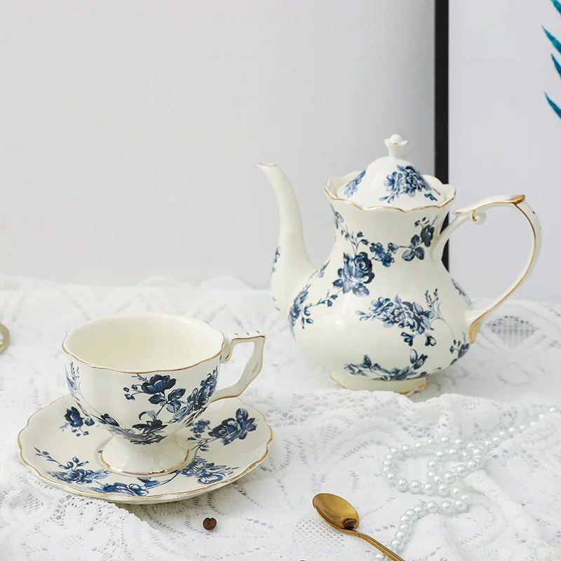 

French court retro style ceramic coffee cup plate afternoon tea set