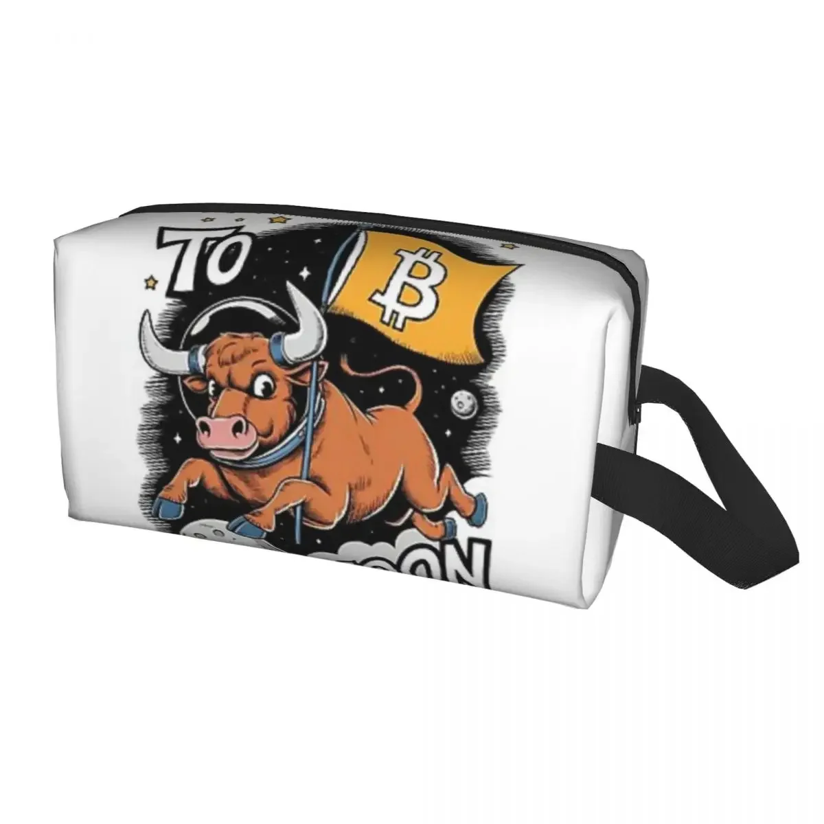 Мужская деловая Портативная сумка для хранения из полиэстера Биткойн в Луну