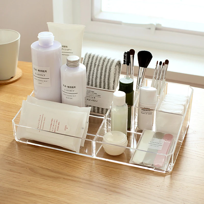 

Makeup Organizer Office Organizer Box Cosmetic Plastic Storage Box Desk Bathroom Cosmetic Storage Case
