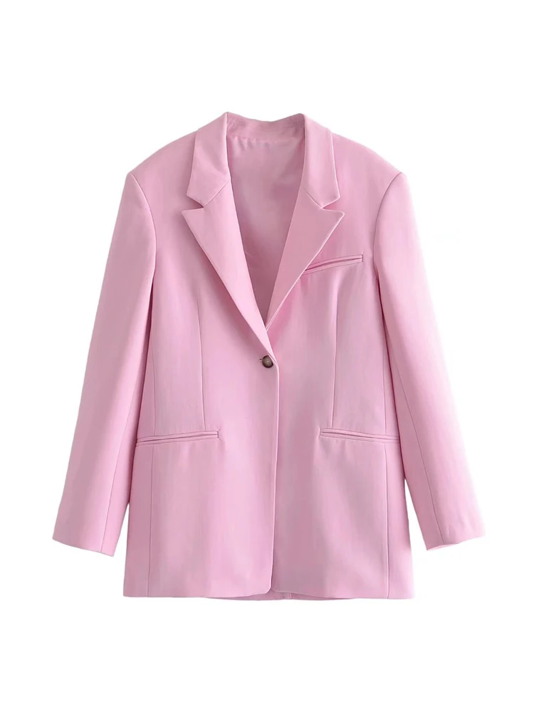 

2022 Summer Women Casual Solid Blazers Coats Full Sleeve Single Button Female Elegant Street OL Slim Blazer Outerwear