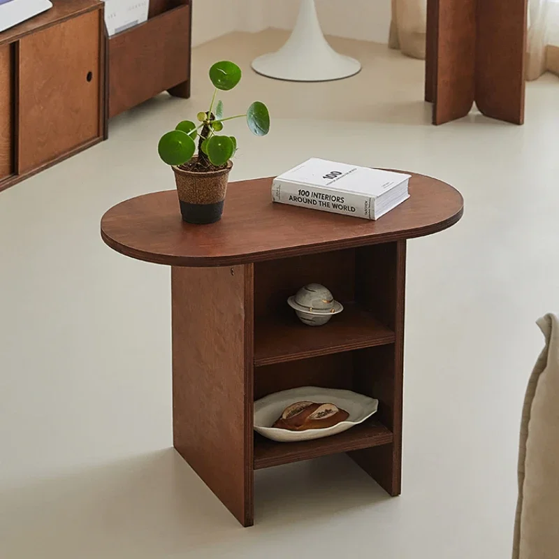 Маленький боковой шкаф из массива дерева ретро-диван приставной столик