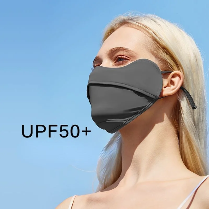 

Ice Silk Sunscreen Mask Female Hair Summer Cycling Breathable Anti-ultraviolet Hanging Ear Type Eye Protection Mask for Unisex