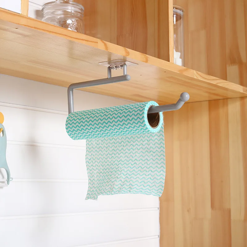 

1pcs Kitchen Paper Towel Holder Self-adhesive Accessories Under Cabinet Roll Rack Tissue Hanger Storage Rack For Bathroom Toilet