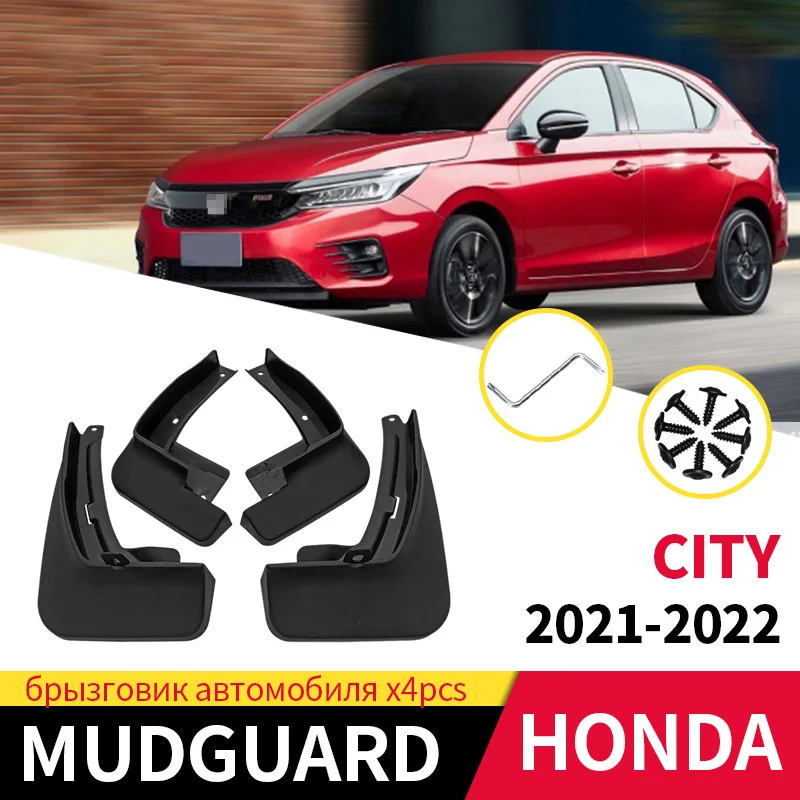 

Mud Flaps For Honda City Hatchback 2021-2022 Mudguards Splash Guards Fender Matte ABS Dust-proof Accessories 4pcs Black