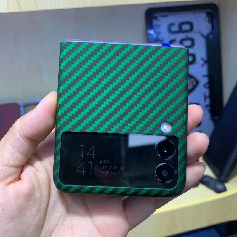 Real Carbon Fiber Case For Samsung Galaxy Z Flip 3 Case Aramid Fiber Cover Ultra-thin for Samsung Galaxy Z Flip 3 Phone Cover