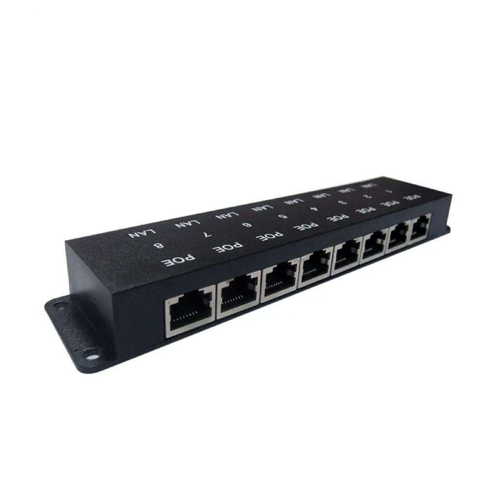 Настенное крепление 24 в 60 Вт 8 портов питания по Ethernet Инжектор PoE 100 Мбит/с для WiFi AP