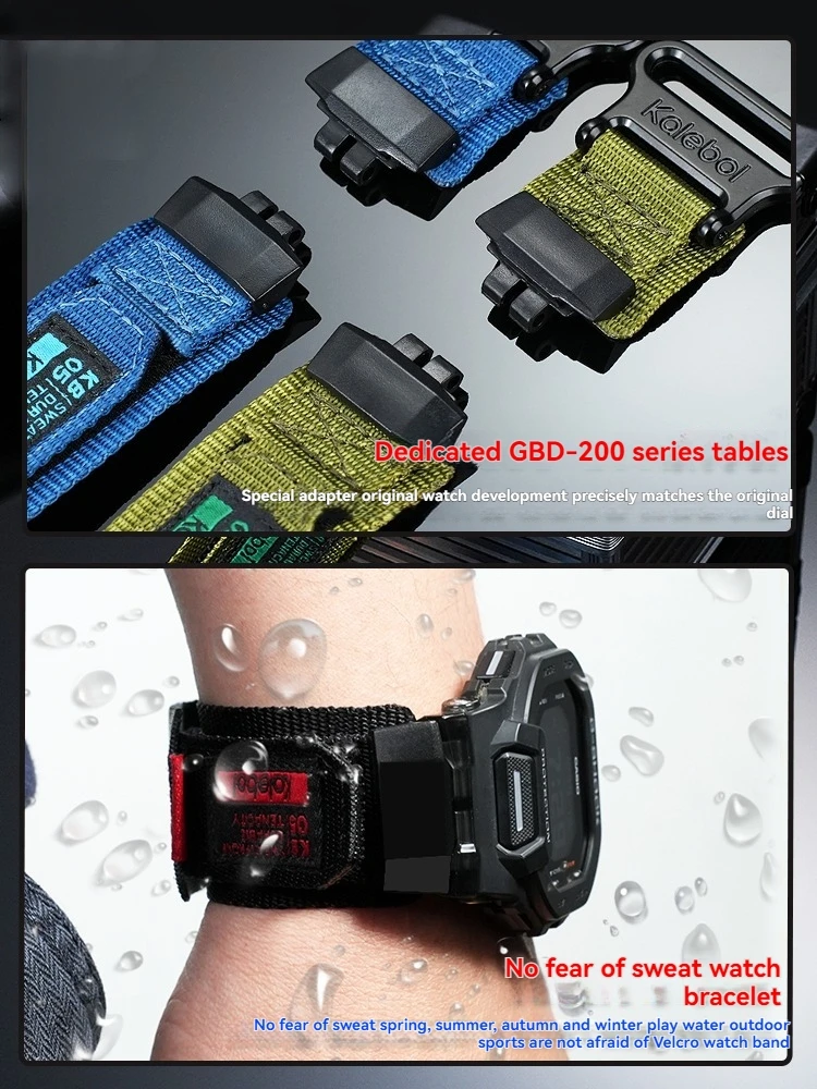 Фото GBD200 спортивный браслет на открытом воздухе для Casio G-shock Black Knight 3506 GBD-200-1/GBD-200sm модифицированный нейлоновый ремешок мужской парусиновый ремешок для часов №4