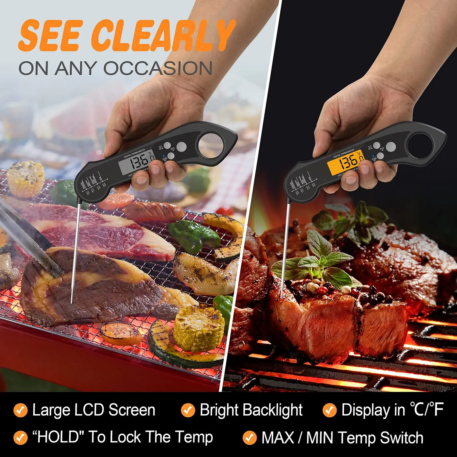 cooking electronic digital thermometer home tools bbq food meat milk barbecue kitchen convenience gadgets grill heat meter probe free global shipping