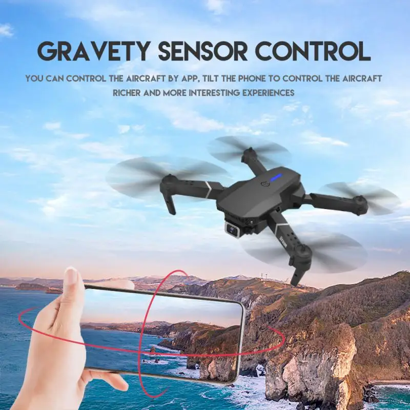 2022 LSRC E88 мини Дрон Wi-Fi FPV 4K HD широкоугольная двойная камера портативный 2 4 ГГц