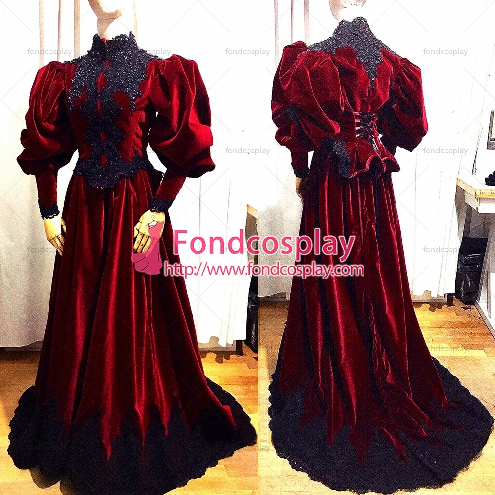 

fondcosplay Red velvet ball Outfit Medieval gown gown gothic evening Party dress cosplay costume CD/TV [G3849]
