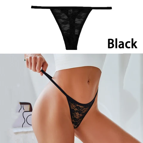 Sexy G-string Lace Thongs Women Panties Low Waist Transparent Underwear Female Underpants Intimates Lingerie Tanga Mujer M-XL