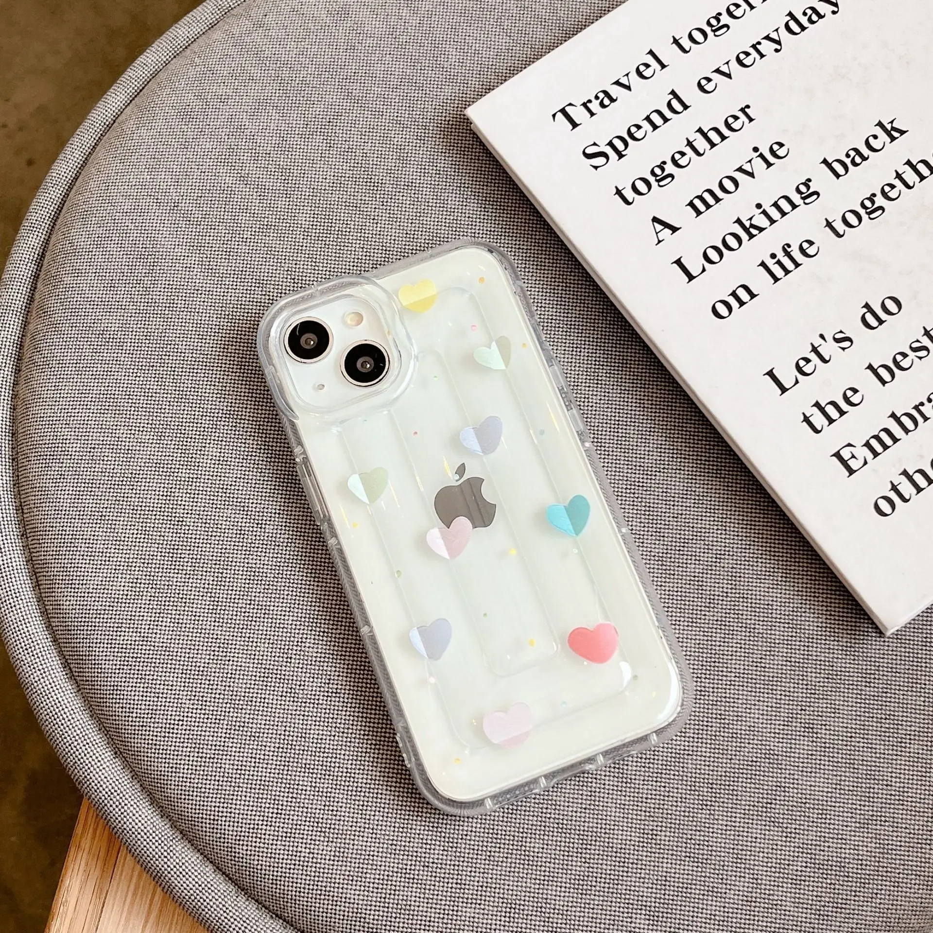 Shockproof Simple Cartoon Transparent Phone Case For IPhone 14 13 12 11 Pro Max Case Love Cute Art Sweet Girls Soft Cover