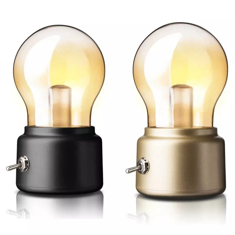 LED Bulb Lamp Creative Retro Nostalgic Light Bulb Lamps USB Rechargeable Night Lights Portable Table Lamp Atmosphere Light