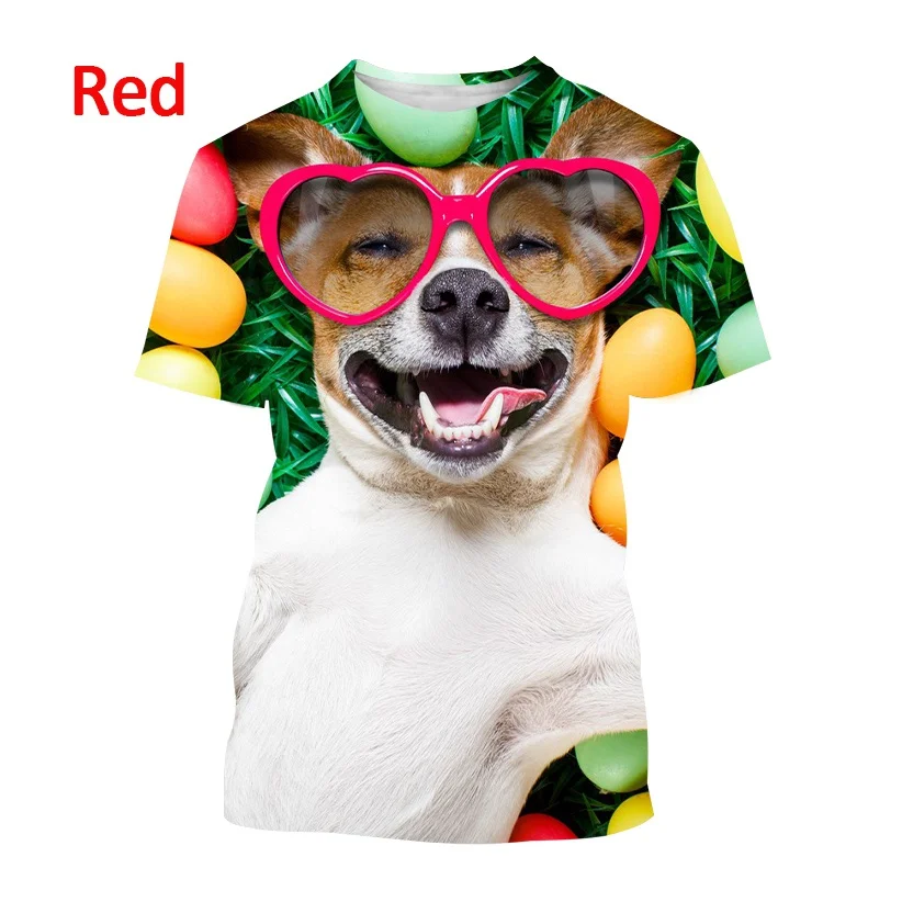 

Модная новинка крутая футболка с круглым вырезом для мужчин и женщин 3d Футболка с принтом кошки собаки Повседневная летняя футболка с корот...