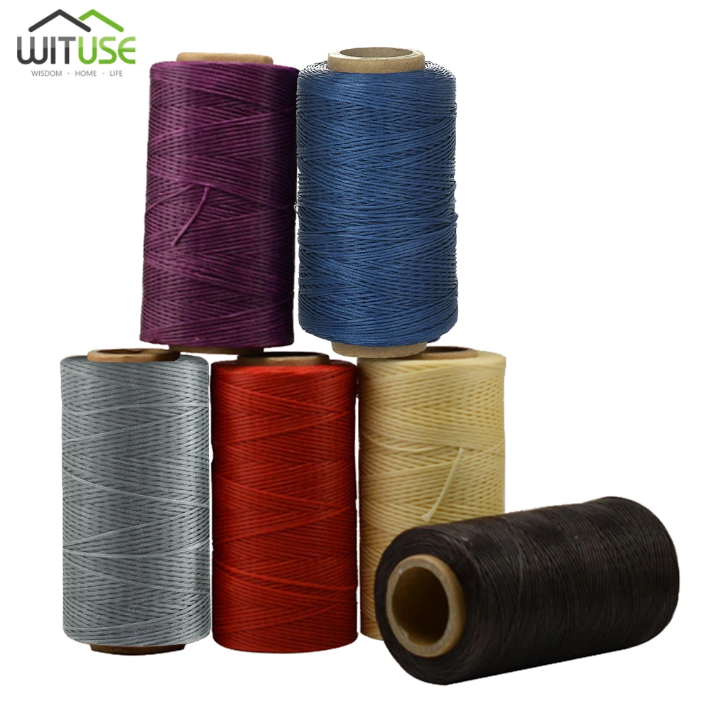 

12Pcs Wax Thread For DIY Leather Sew Products/150D/260M/0.8MM/Practical Long Suture Binding/Wallet/Shoe Repair/Craft Flat Wire