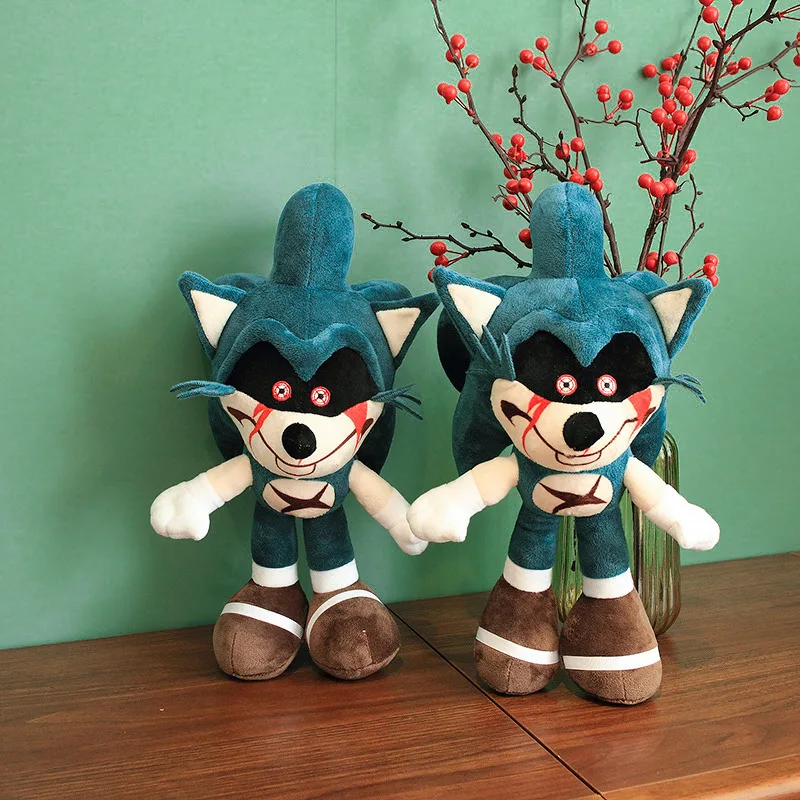 

40cm New Sonic EXE Game Spirit Sonic Cartoon Anime Action Figure Plush Toy Dark Sonic Soft Stuffed Doll Model Children Gift Toys