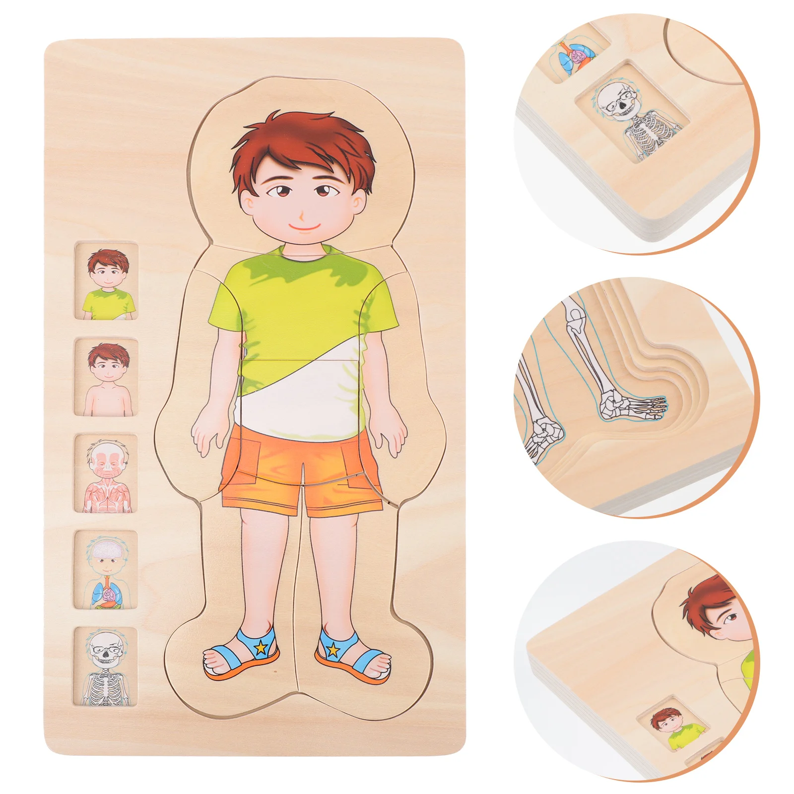 

1Pc Funny Puzzle Children Wood Kids Cognition Educational Plaything