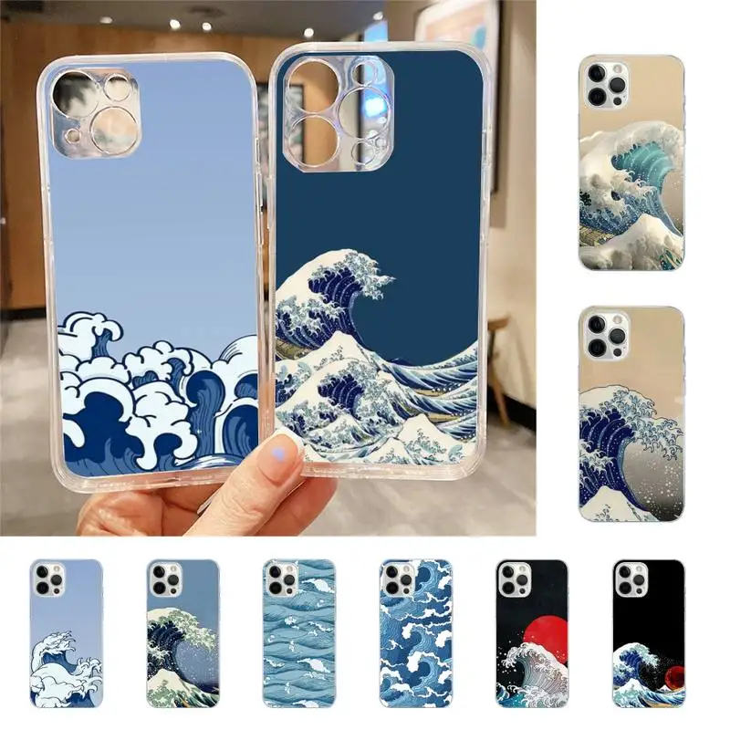 

Great Blue Wave Phone Case For Iphone 7 8 Plus X Xr Xs 11 12 13 Se2020 Mini Mobile Iphones 14 Pro Max Case