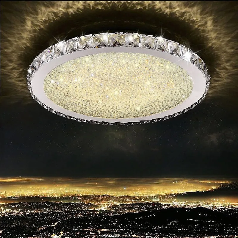 

European style modern personality simple LED round crystal living room hotel atmospheric master bedroom ceiling lamp LX111110