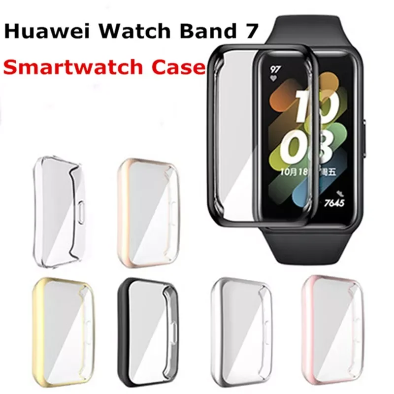

Screen Protector Case For Huawei Watch Band 7 Smartwatch Silicone Bumper Shell Protective Cover For Huawei Band 7 Watch Case