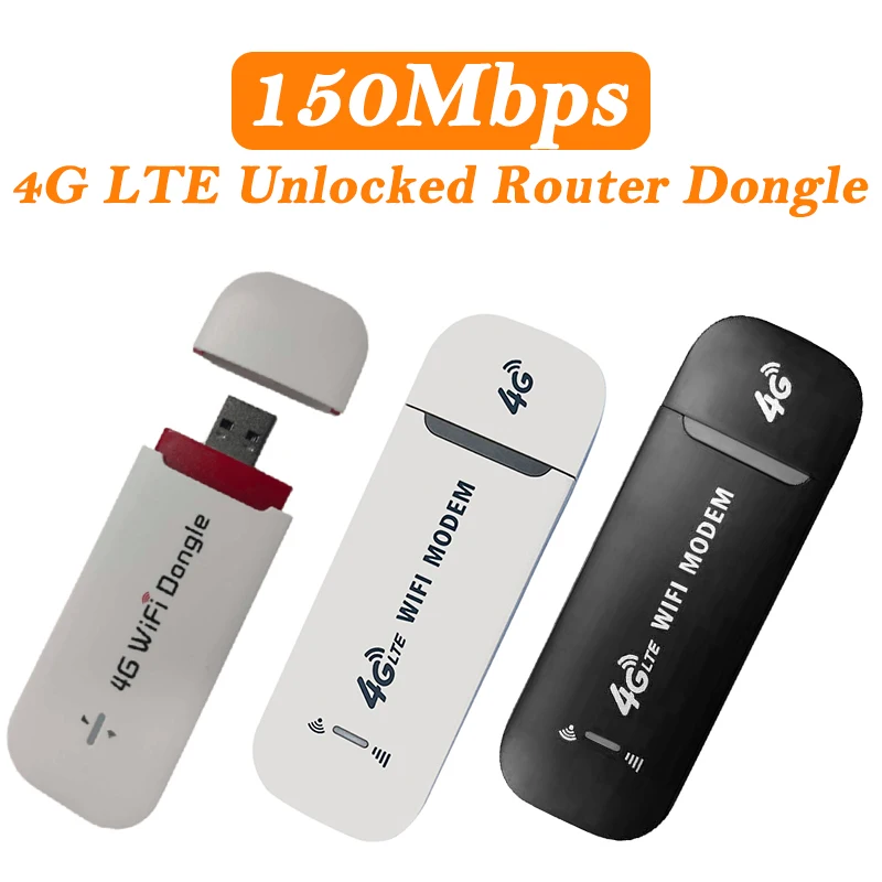 

4G LTE USB Modem Dongle 150Mbps Wireless Network Adapter for Laptop PC Network Card Unlocked WiFi Hotspot Router