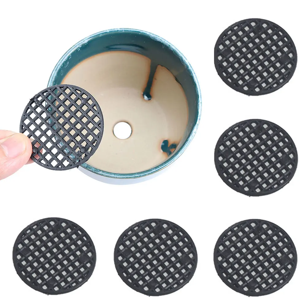 

100pcs/bag Flowerpot Mesh Pad Outdoor Garden Protection With Drainage Hole Bottom Grid Mat Breathable Leakproof Durable Home