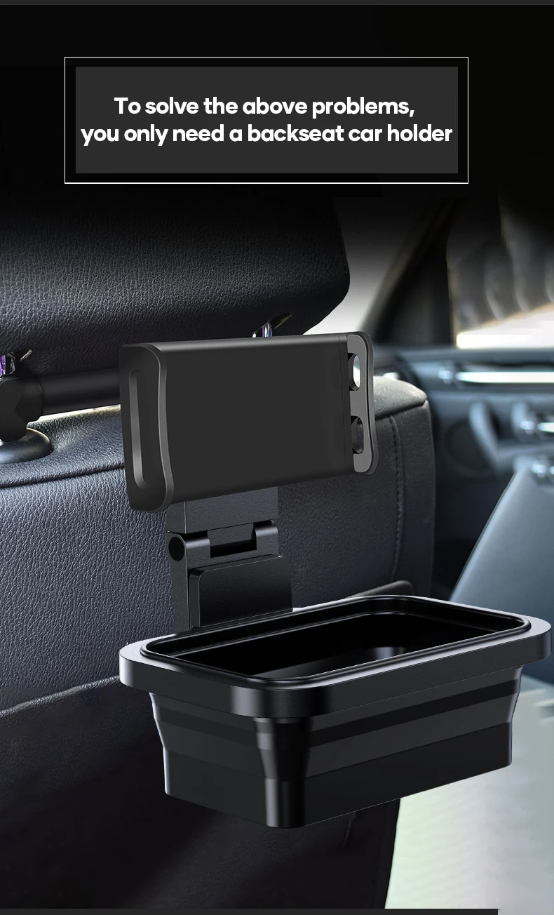 

Car Back Seat Phone Holder Headrest Holder For Mobile Phone Backseat Mount For iPad Tablet Stand Storage Box Bracket