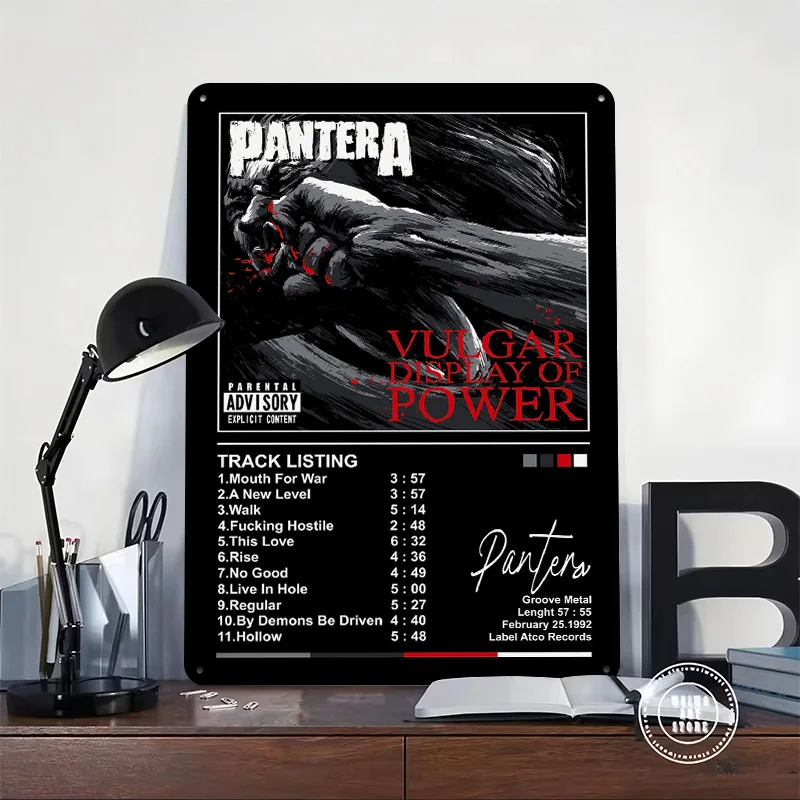 Фото Металлический 3D-постер Pantera с текстурой, настенное искусство, жестяная табличка, подарок для мужской комнаты, украшение для дома, декор для игровой комнаты, украшения для дома №2