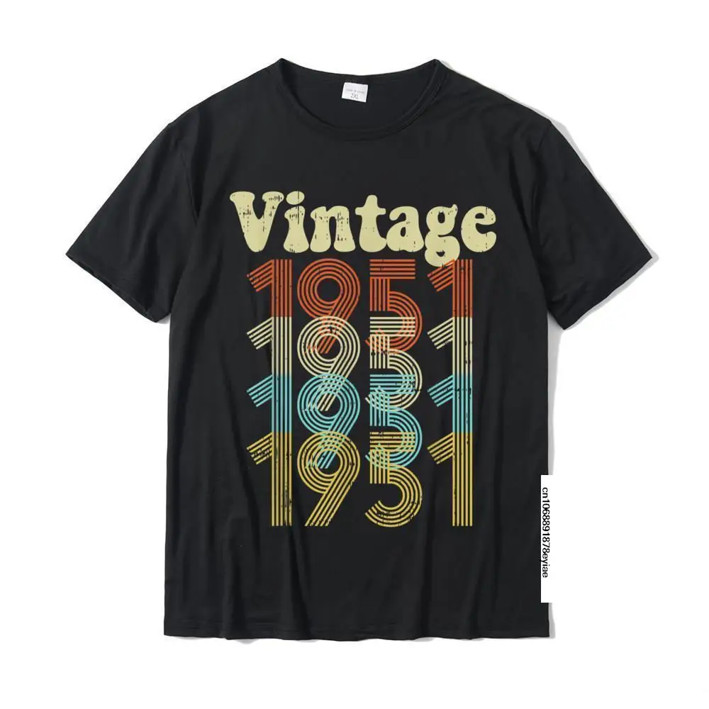 

Vintage 1951 Retro Colors 70 Years Old 70th Birthday Gift T-Shirt T Shirt Customized Latest Cotton Tees Printed On For Men