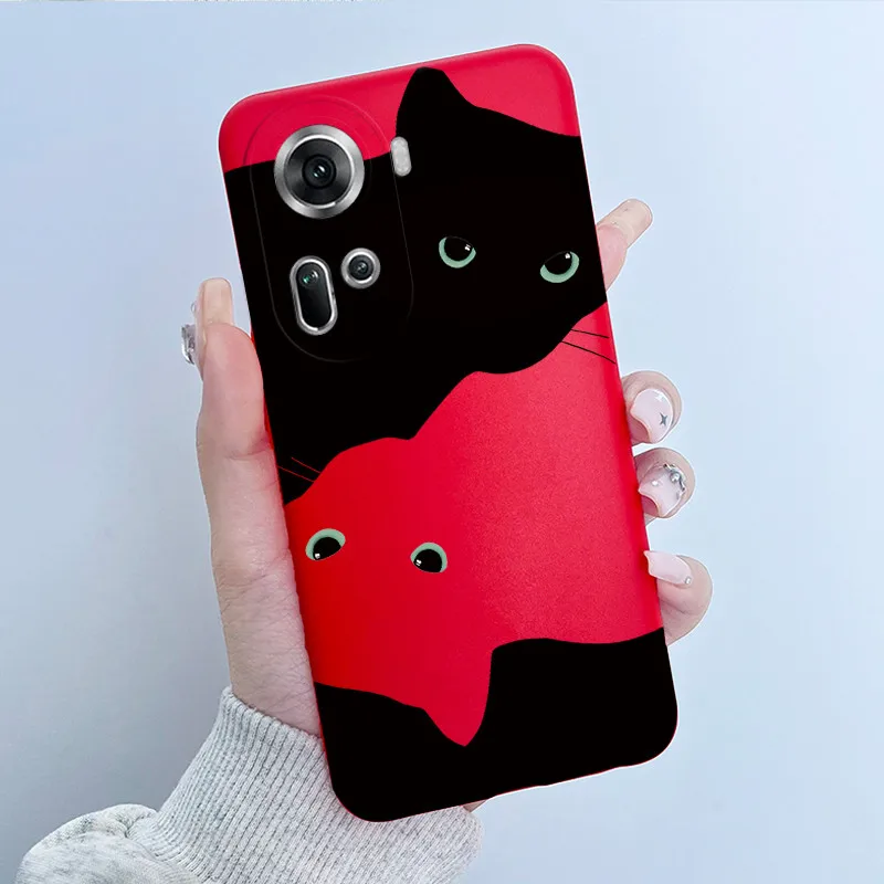 For OPPO Reno 11 Case CPH2599 Reno11 Back Cover Beautiful Flower Cartoon Silicone Soft Funda Pro 5G CPH2607 Capa