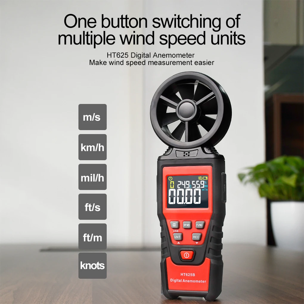 

Digital Anemometer Handheld High Precision Wind Speed Tester Outdoors Gauge Volume Measuring Sensor Portable HT625B