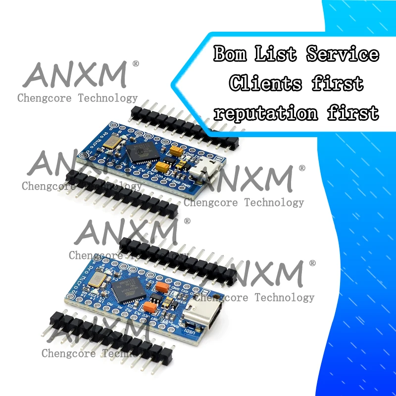 

ANXM Pro Micro ATmega32U4 5V 16MHz Original Chip Replace ATmega328 For Arduino Pro Mini With 2 Row Pin Header For Leonardo UNO R