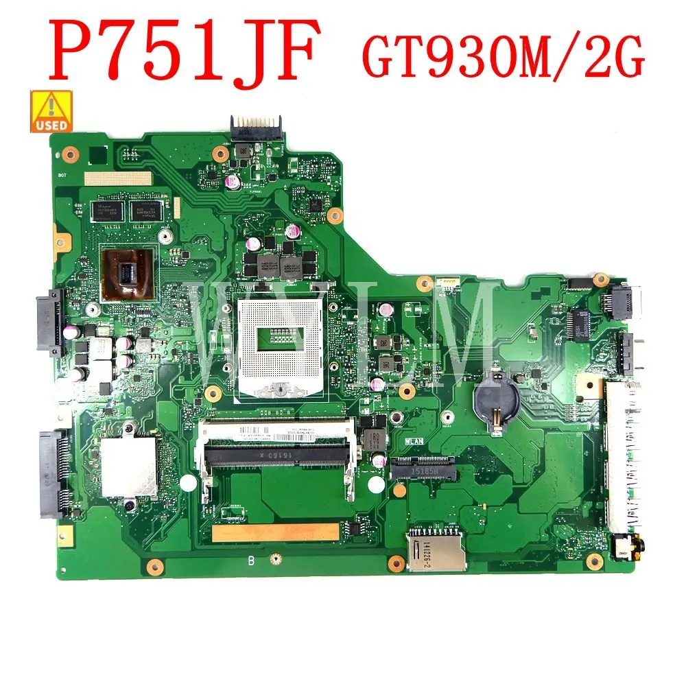 

Б/у материнская плата для ноутбука P751JF GT930M 2 Гб N16S-GM-S-A2 Материнская плата Asus P751 P751J P751JA P751JF P751JD, 100% протестирована