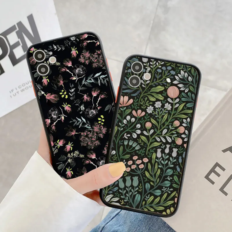 

Flower Phone Case For iPhone 11 13 12 14 Pro Max 12 13 Mini 14 Plus XR X XS 7 8 Plus SE 2020 Full Graph Floral Shockproof Cover