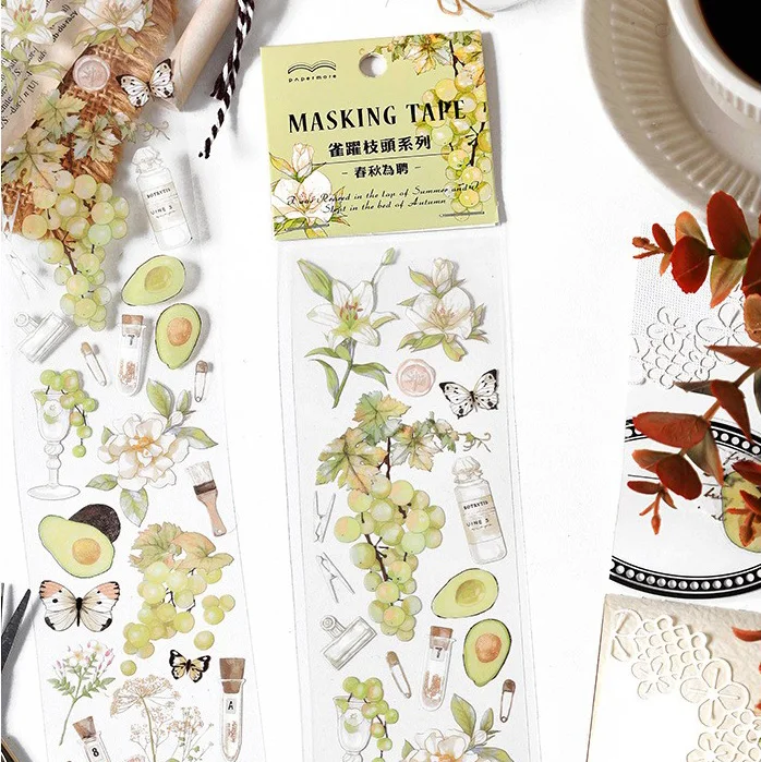 

Cute Fresh Flowers PET Stickers Decorative Sticker for Scrapbooking Planner DIY Scrapbooking Hand Account Planet Journal