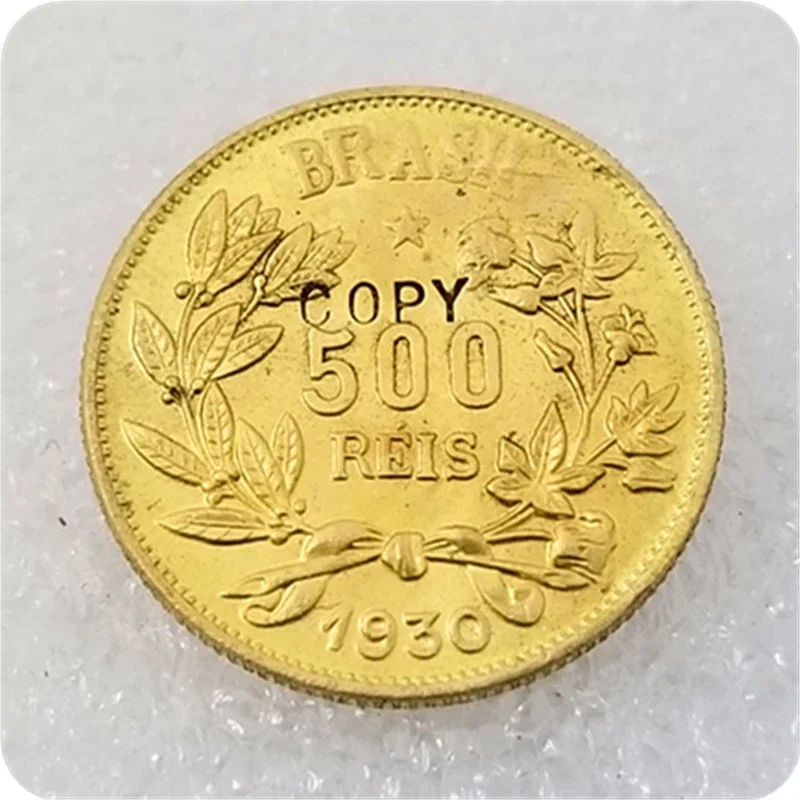 1930 Бразилия 500 Reis КОПИЯ МОНЕТА карманные монеты рождественские подарки