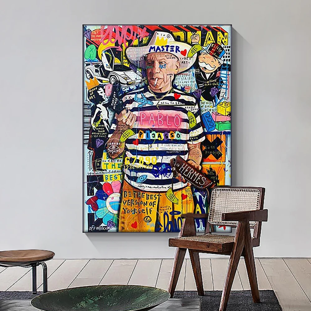 

Character Portrait Wall Art Poster Prints Graffiti Pop Canvas Painting Wall Decoration Picture For Living Room Home Decor Mural