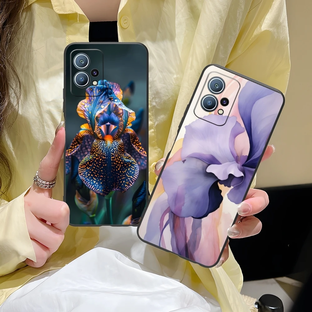 Красивый чехол для мобильного телефона Iris Flower Huawei P60 P50 P40 P30 P20 P10 P9 P8 Pro Lite Plus черный