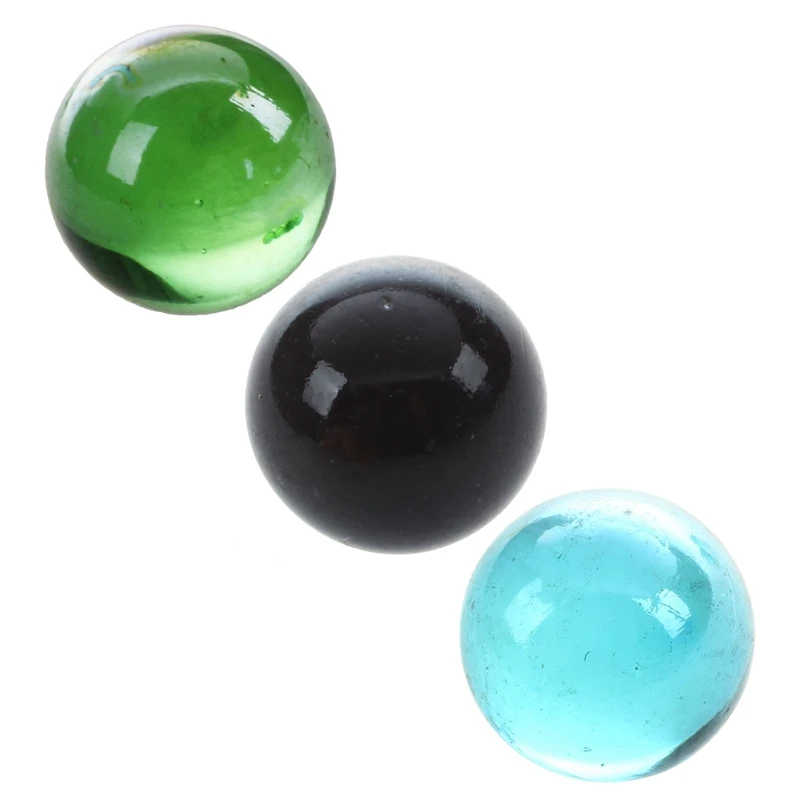 

10 шт. мраморные 16 мм стеклянные мраморные стеклянные шарики декоративные цветные Nuggets игрушечные зеленые, черные светильник-голубые (3 компл...