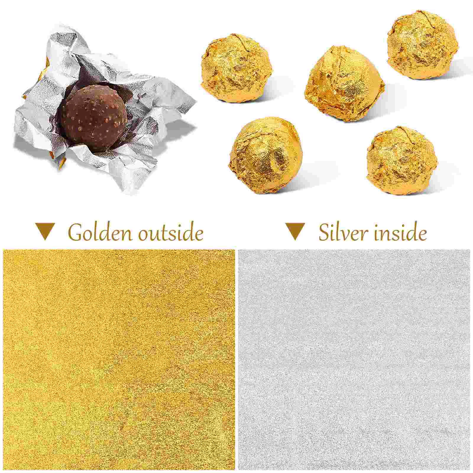 

200pcs Foil Chocolate Wrappers Candy Packaging Wrappers Aluminium Foil Chocolate Wrapping Papers