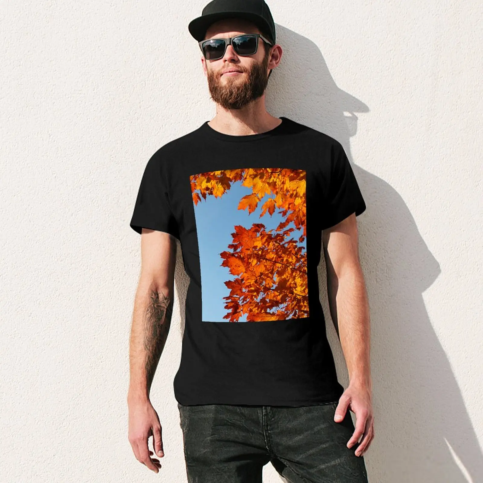 Футболка с надписью Morning colors of Fall Мужская облегающая футболка индивидуальным