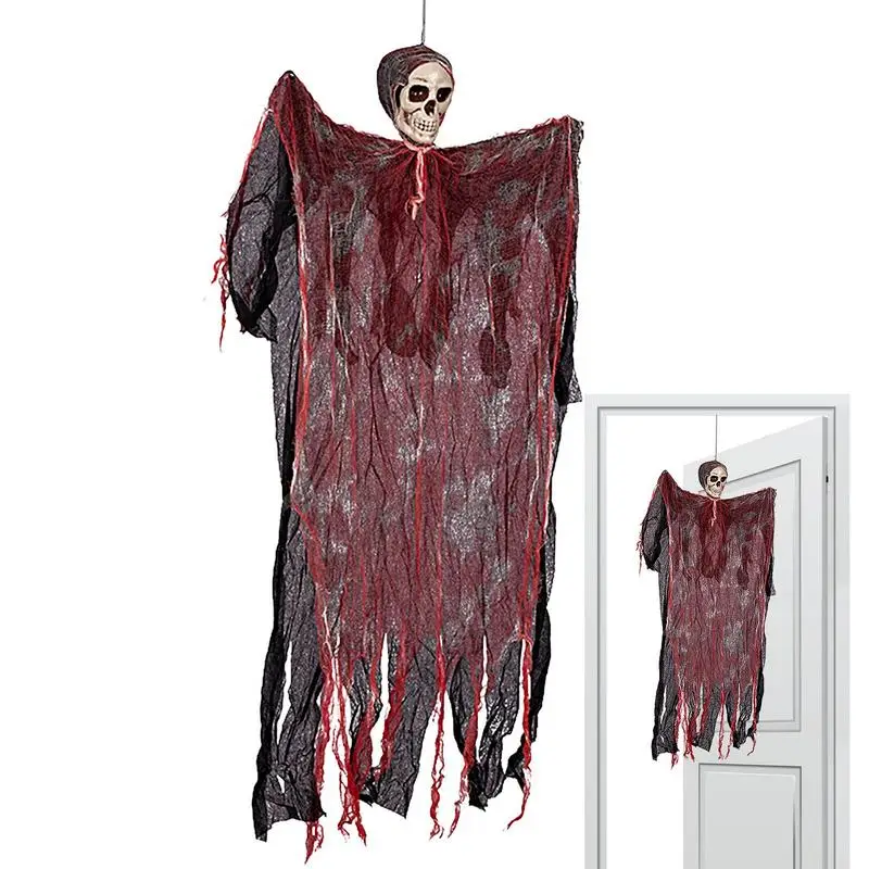 

Scary Halloween Hanging Ghost Skull Halloween Party Decoration Hanging Grim Reaper Garden Bar Haunted House Skeleton Prop