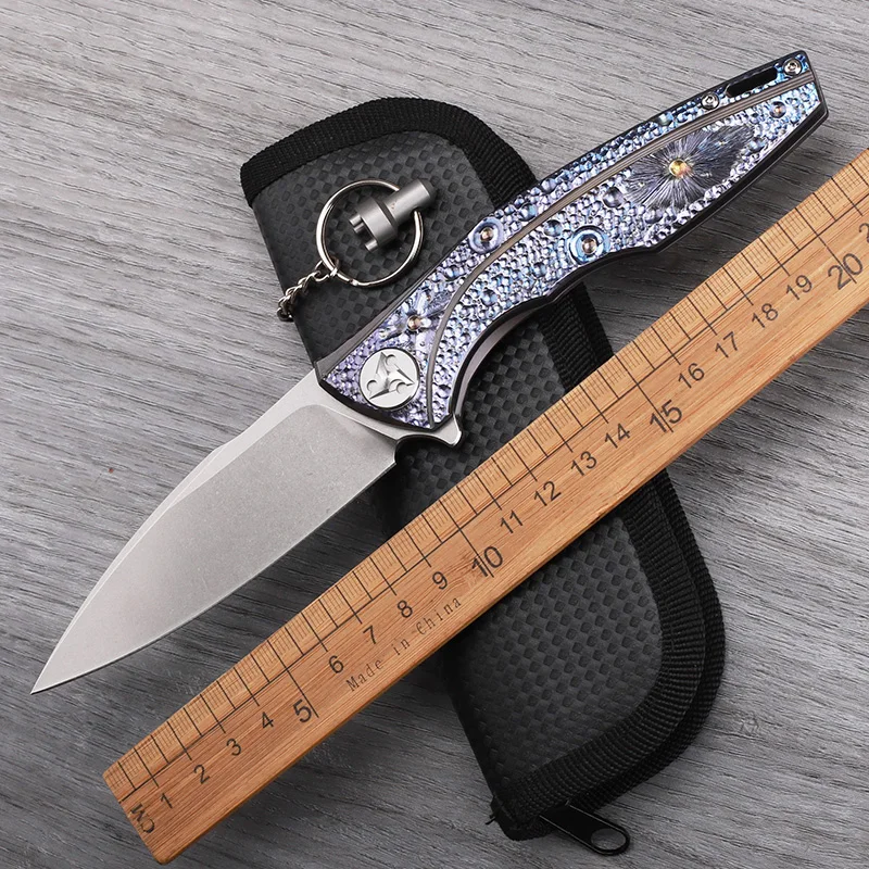 Ручка из титанового сплава D2 стальной механический складной нож высококлассный