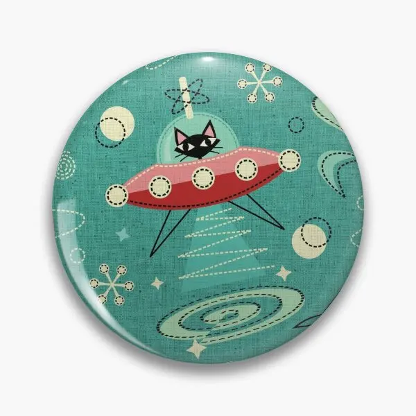 Женская металлическая мягкая брошь на воротник My Kitty Drives A Ufo Atomic Space Cat