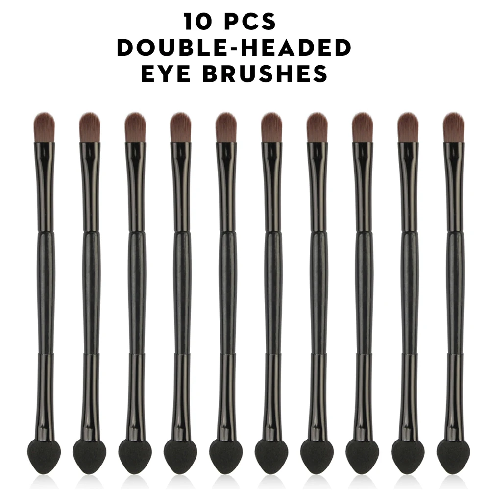 

10Pcs/Set Double Head Eye Shadow Makeup Brush Cosmetic Tool Eyeshadow Brushes Sponge Head Makeup Brushes Sets Maquiagem Pinceles