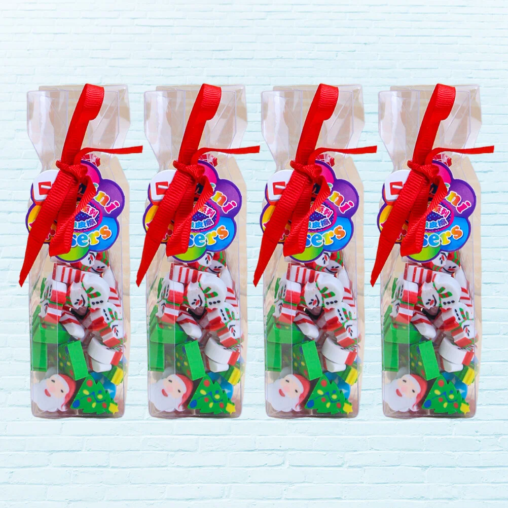 

4Pcs Christmas Erasers Cartoon Christmas Erasers Holiday Erasers School Stationery for Xmas New Year Party Favor Kids Gifts